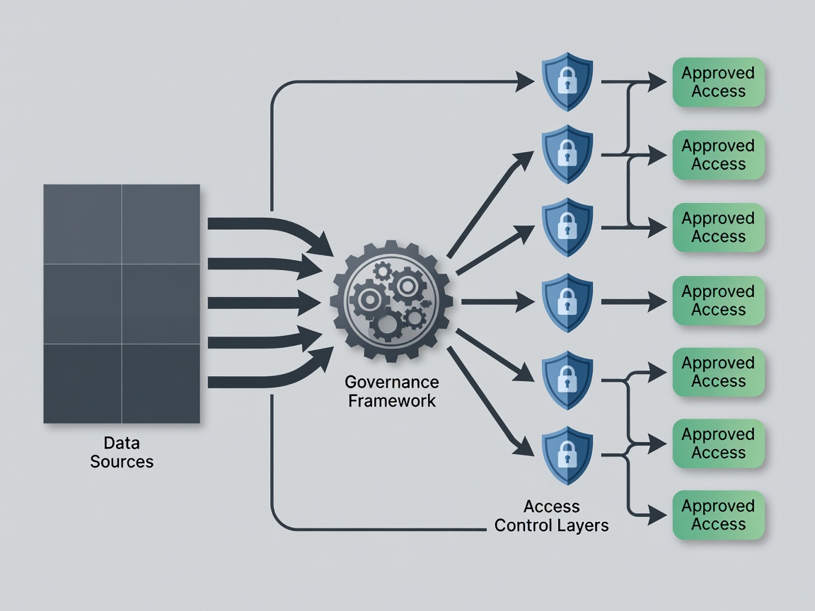 Diagram showing structural data governance and access control flow